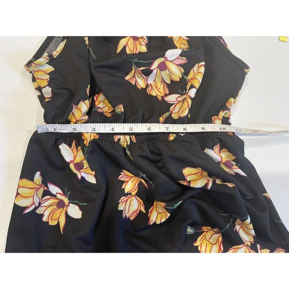 Almost Famous Women Halter Mini Dress Floral Fit & Flare Sleeveless Black Size S - Picture 4 of 7